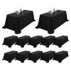 12 Pack Rectangle Tablecloth 90 x 156 inch Black Polyester Table Cloth for 8 Feet Tables,Washable Fabric Stain and Wrinkle Resistant Table Cover Table Clothes for Wedding Parties Banquet Kitchen view 1