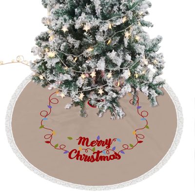 Christmas Tree Skirt, Red Rustic Xmas Tree Skirts Mat with Snowflake Design for Merry Christmas Xmas Holiday Party Decorations Indoor Outdoor