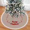 Christmas Tree Skirt, Red Rustic Xmas Tree Skirts Mat with Snowflake Design for Merry Christmas Xmas Holiday Party Decorations Indoor Outdoor view 2