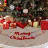 Christmas Tree Skirt, Red Rustic Xmas Tree Skirts Mat with Snowflake Design for Merry Christmas Xmas Holiday Party Decorations Indoor Outdoor view 3