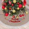 Christmas Tree Skirt, Red Rustic Xmas Tree Skirts Mat with Snowflake Design for Merry Christmas Xmas Holiday Party Decorations Indoor Outdoor view 4