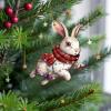 365RUSTIC Bunny Christmas Ornament  Cute Rabbit Holiday Tree Decoration with Lights, Farmhouse Winter Keepsake Gift for Animal Lovers 2025 view 4
