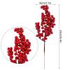 LSFYYDS 20Pcs Christmas Red Berry, 8.7inch Artificial Red Berry Stems Xmas Holly Berry Branches Mini Christmas Holly Berries DIY Crafts for Wedding Party Christmas Tree Decorations(Red) view 2