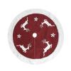Christmas Tree Skirt, 48 Inch Red Rustic Xmas Tree Skirts Mat with Snowflake Design for Merry Christmas Xmas Holiday Party Decorations Indoor Outdoor view 1