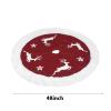 Christmas Tree Skirt, 48 Inch Red Rustic Xmas Tree Skirts Mat with Snowflake Design for Merry Christmas Xmas Holiday Party Decorations Indoor Outdoor view 2