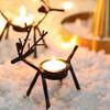 Christmas Tea Light Holders Set of 6 Metal Reindeer Tealight Candle Holders Christmas Decorations for Table Decorative Christmas Candle Holder for Holiday Home Wedding Centerpiece Decor (6Pcs) view 2