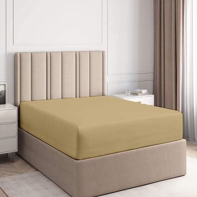 Califronia King Size Fitted Sheet Only 72 x 84 Inches 19 Inch Deep Pocket 100% Egyptian Cotton 1 Piece Fitted Sheet Only All Around Elastic Wrinkle and Fade Resistant - Taupe