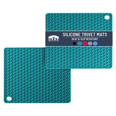 BTaT Silicone Trivet Mats, 2 Pack - Green, Protects Hot Pots & Pans