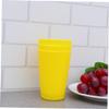 LALAFINA 12pcs Stacked Plastic Juice Cups Thickened Drinking Tumblers for Parties Yellow for Outdoor Picnics and Events view 3