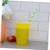 LALAFINA 12pcs Stacked Plastic Juice Cups Thickened Drinking Tumblers for Parties Yellow for Outdoor Picnics and Events view 4