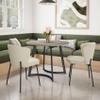 Amisco Riley 39" Round Dining Table - Grey Beige TFL/Black Metal view 2
