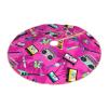 Christmas Tree Skirt 30" Music and Fun 80s Pink Design Linen Xmas Tree Skirt for Holiday Party Christmas Tree Mat Decorations Indoor Outdoor view 2