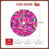 Christmas Tree Skirt 30" Music and Fun 80s Pink Design Linen Xmas Tree Skirt for Holiday Party Christmas Tree Mat Decorations Indoor Outdoor view 4