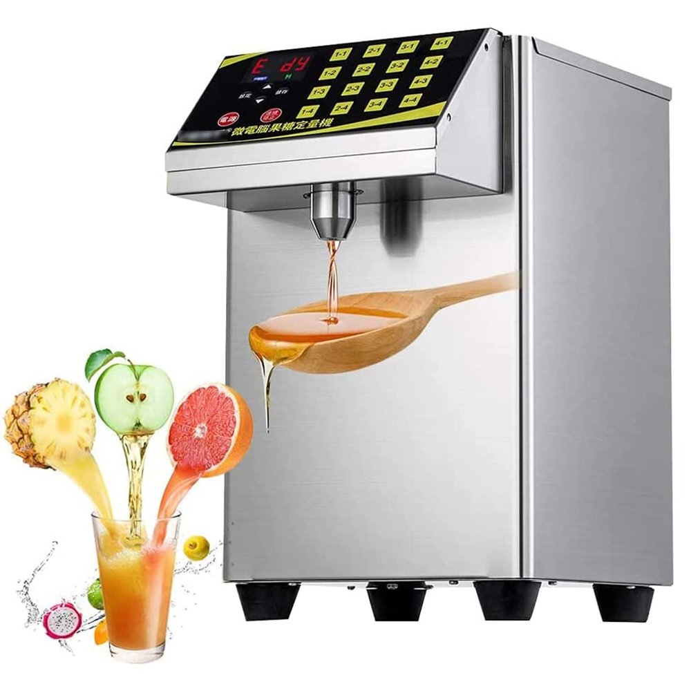 Automatic Syrup Dispenser Fructose Dispenser, Stainless Steel, 360W Bubble Tea Equipment Fructose Quantitative Machine For Milk Tea Shop Coffee Shop Bakery Buffet