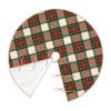 Christmas Tree Skirt 36" Stewart Tartan Linen Xmas Tree Skirt for Holiday Party Christmas Tree Mat Decorations Indoor Outdoor view 3