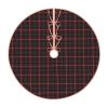 Christmas Tree Skirt 30" Fraser Red Mute Tartan Linen Xmas Tree Skirt for Holiday Party Christmas Tree Mat Decorations Indoor Outdoor view 1