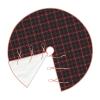 Christmas Tree Skirt 30" Fraser Red Mute Tartan Linen Xmas Tree Skirt for Holiday Party Christmas Tree Mat Decorations Indoor Outdoor view 3