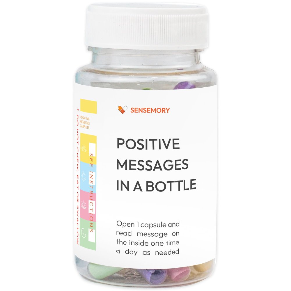 Sensemory 60 Pcs Positive Affirmation Cards Jar, Funny Emotional Support Gift for Teen Girls, Gifts for People with Depression, Motivational Encouragement Inpirational Gifts for Women