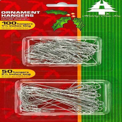 Rocky Mountain Goods 150 Ornament Hooks for Christmas Tree - Two Sizes of Silver Flexible Ornament Hangers - Pack Includes 2 1/2 and 1 3/8 Hangers - Heavy Duty