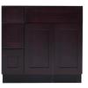 Combo Bathroom Vanity Cabinet with Drawers on The Left (36" W x 34.5" H x 21" D) and Over-The-Toilet Storage Cabinet (24" W x 42" H x 12" D) - Shaker Espresso view 1
