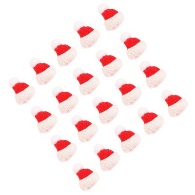 Didiseaon 20Pcs Christmas Mini Woolen Hats Adorable Mini Hat Decorations for Home Decor Party Accessories Festive Christmas Adornment for Trees Tableware