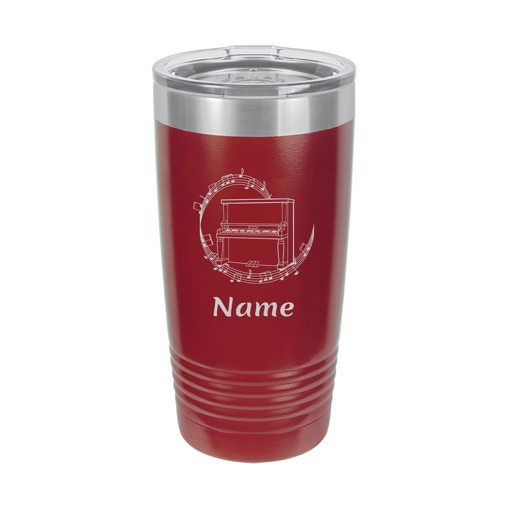 Piano Player Personalized Insulated 20 oz Tumbler (Orange)