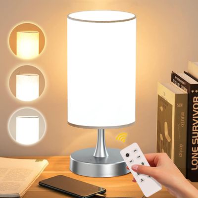 Caromolly Light Therapy Lamp, 10000 Lux Light with Remote Control, 3 Color Temperature & 4 Brightness Level & Timer, Daylight Lamp for Home, Office, Decoration(Silver Base White Shade)