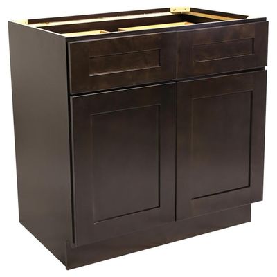 Combo Bathroom Vanity Cabinet (30" W x 34.5" H x 21" D) and Over-The-Toilet Storage Cabinet (24" W x 42" H x 12" D) - Shaker Espresso