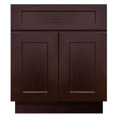 Combo Bathroom Vanity Cabinet (24" W x 34.5" H x 21" D) and Over-The-Toilet Storage Cabinet (24" W x 36" H x 12" D) - Shaker Espresso