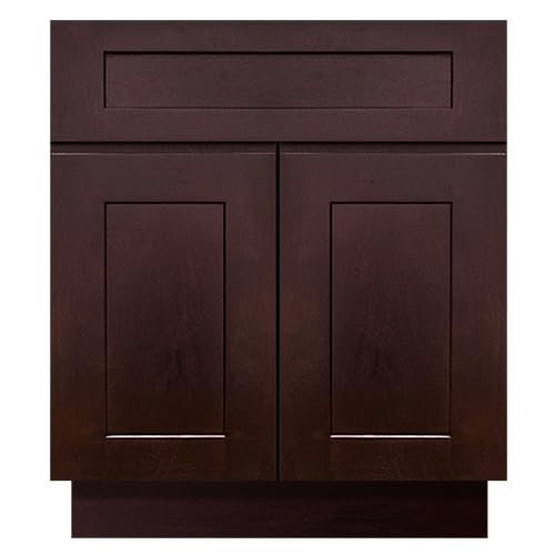 Combo Bathroom Vanity Cabinet (24" W x 34.5" H x 21" D) and Over-The-Toilet Storage Cabinet (24" W x 36" H x 12" D) - Shaker Espresso