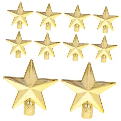 NOLITOY 10pcs Mini Christmas Tree Topper Star Decorations Christmas Tree Ornaments for Xmas Decor