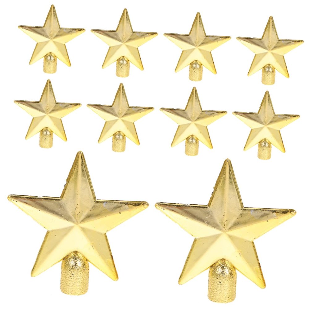NOLITOY 10pcs Mini Christmas Tree Topper Star Decorations Christmas Tree Ornaments for Xmas Decor