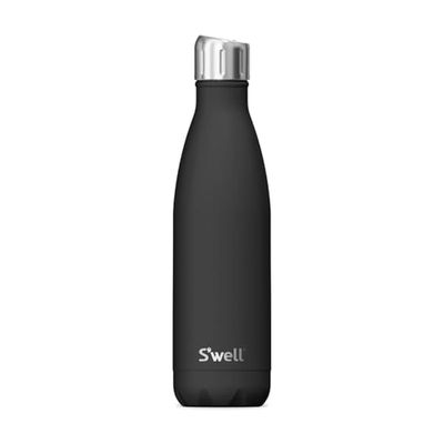 S'well Stainless Steel Water Bottle with Sports Cap, 17oz, Onyx, Triple Layered Vacuum Insulated Containers Keeps Drinks Cold for 36 Hours and Hot for 10, BPA Free, Perfect for On the Go