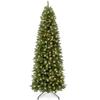 Best Choice Products Prelit Pencil Christmas Tree, 6ft Premium Artificial Tree, Realistic Lighted Spruce Holiday Decor w/Warm White Lights, Base view 1