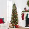 Best Choice Products Prelit Pencil Christmas Tree, 6ft Premium Artificial Tree, Realistic Lighted Spruce Holiday Decor w/Warm White Lights, Base view 2