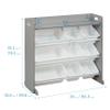 ECR4Kids 3-Tier Organizer with Shelf and 9 Removable Plastic Bins, 3x3, Toy Storage, Grey/White view 2