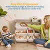 ECR4Kids 3-Tier Organizer with Shelf and 9 Removable Plastic Bins, 3x3, Toy Storage, Grey/White view 3