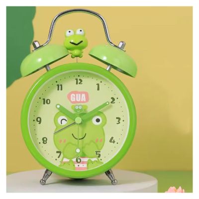 Alarm Clock Frog Alarm Clock for Kids, Green Twin Bell Alarm Clock for Bedroom Decoration, Loud Analog Alarm Clock for Toddlers Clocks for Bedside (Color : B)