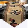 African Women Table Runner 13x36 Inches Small Cotton Linen Tablerunner,Burlap Table Setting Decor Farmhouse Tabletop Dresser Scarves for Kitchen Dinner Native American Indian Rustic Tribal Ethnic view 1