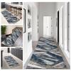Luyckfrazy Gray Runner Rugs, Washable Low Pile Floor Carpet for Laundry Room Balcony Bathroom, Non-Slip Rubber Backing Kitchen Narrow Rug, 60cm 70cm 80cm Wide - Blue (Size : 2.3 ft 8.2 ft) view 1