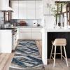 Luyckfrazy Gray Runner Rugs, Washable Low Pile Floor Carpet for Laundry Room Balcony Bathroom, Non-Slip Rubber Backing Kitchen Narrow Rug, 60cm 70cm 80cm Wide - Blue (Size : 2.3 ft 8.2 ft) view 3