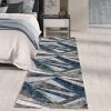 Luyckfrazy Gray Runner Rugs, Washable Low Pile Floor Carpet for Laundry Room Balcony Bathroom, Non-Slip Rubber Backing Kitchen Narrow Rug, 60cm 70cm 80cm Wide - Blue (Size : 2.3 ft 8.2 ft) view 4