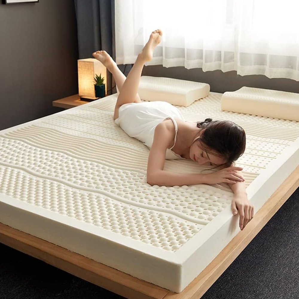 GEHPYYDS 100% Natural Latex Mattress, Soft Body Massage Mattress, 5cm-200x220cm(79x86in), Medium Firm