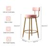 Junpllvic Counter Height Bar Stools Bar Stools, Tall Bar Chairs with Backrest and Foot Bar, Minimalist Style Velvet Bar Chairs for Kitchen Cafe Dinner Pub - 2Pcs view 3