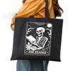 AUSVKAI Canvas Tote Bag Aesthetic for Women, Cute Book&skull Reusable Cloth Cotton Bags for College Shopping Beach Grocery Trendy Gifts view 2