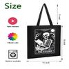 AUSVKAI Canvas Tote Bag Aesthetic for Women, Cute Book&skull Reusable Cloth Cotton Bags for College Shopping Beach Grocery Trendy Gifts view 4