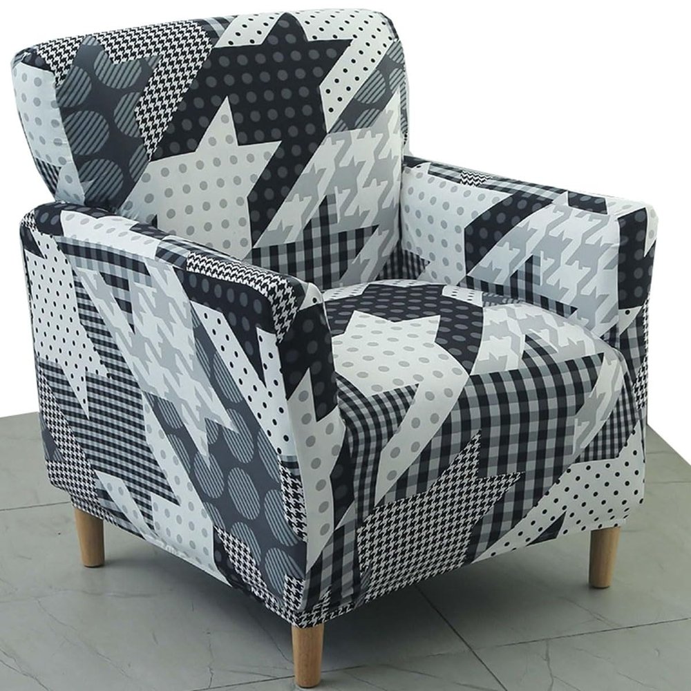 1 Seater Office Chair Couch Cover Velvet Armchair Sofa Slipcover Wingback Chair Cover Curved Back Modern Accent Desk Chair Cover Stretch Computer Chair Seat Protector ( Color : #16 , Size : 1 seat cov