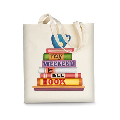 AUSVKAI Canvas Tote Bag Aesthetic for Women, Cute Books Reusable Cotton Bags for College Shopping Beach Grocery Trendy Gifts