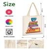 AUSVKAI Canvas Tote Bag Aesthetic for Women, Cute Books Reusable Cotton Bags for College Shopping Beach Grocery Trendy Gifts view 4