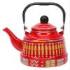 Stainless Steel Whistling Tea Kettle Camping Tea Kettle Porcelain Enameled Teapot Chinese Style Heating Water Kettle With Handle Large Capacity Water Boiling Kettle For Stovetop Induction Cooker 1.1L/ view 1